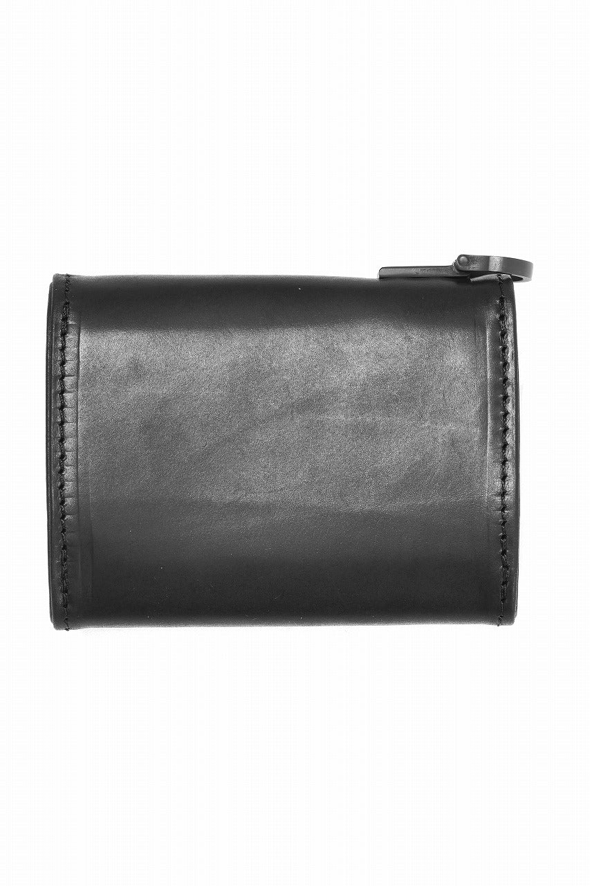 ISAMU KATAYAMA BACKLASH "Vitello Lucido" TINY WALLET / GUIDI CALF WHITE TANNING (BLACK)