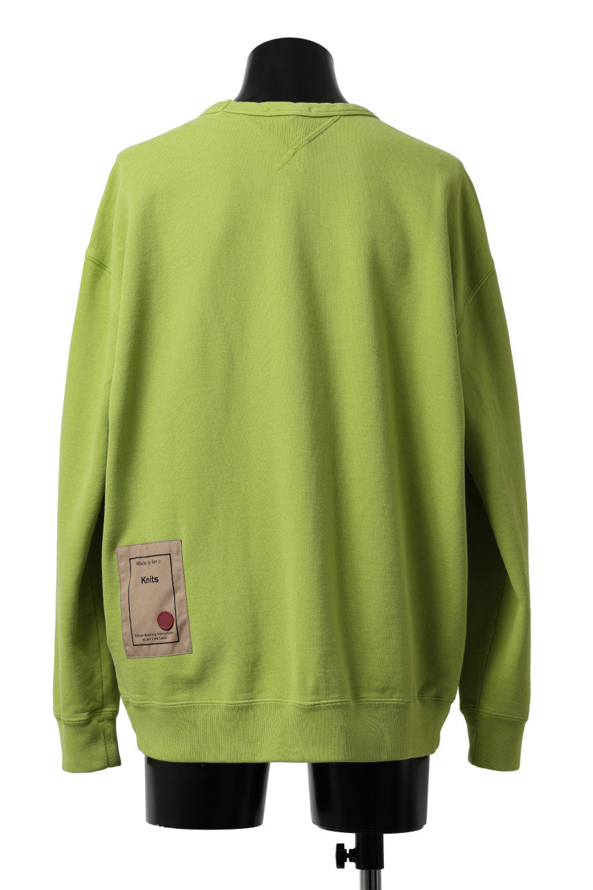 Load image into Gallery viewer, Ten c COTTON JERSEY SWEAT SHIRT / GARMENT DYED (LIME)