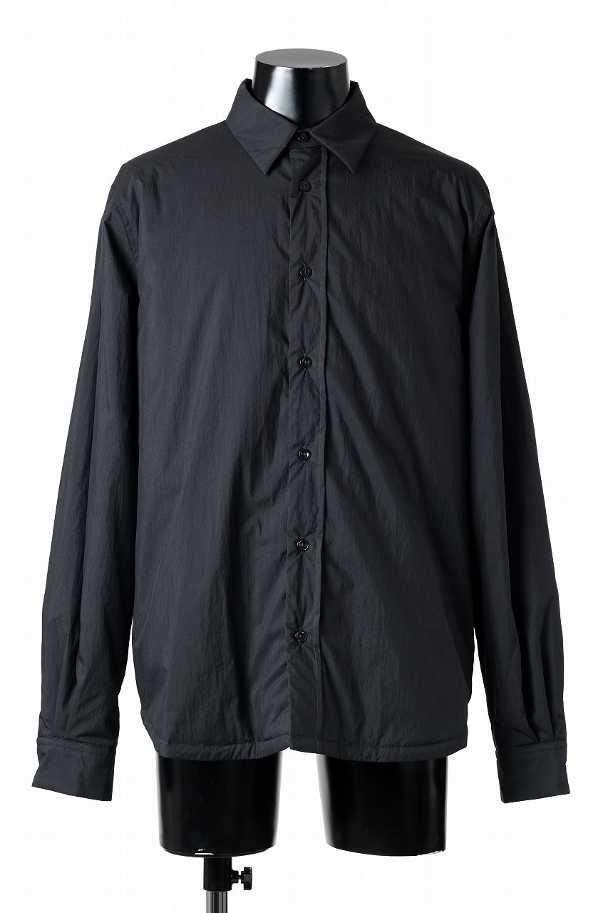 Ten c PADDED SHIRT / PIECE DYED COTTON/NYLON POPLIN (BLACK)