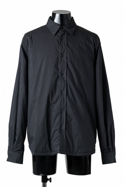 Ten c PADDED SHIRT / PIECE DYED COTTON/NYLON POPLIN (BLACK)