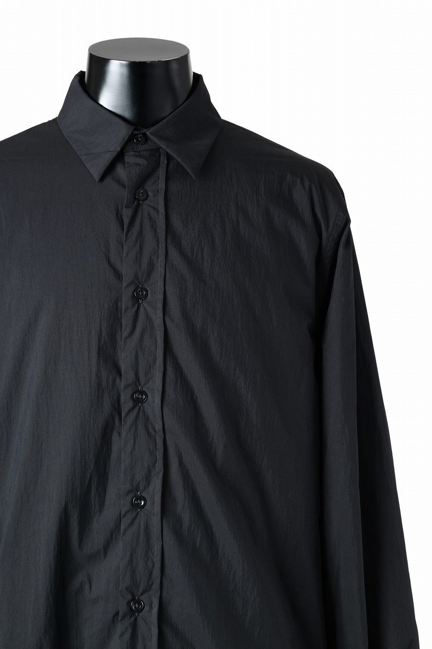 Ten c PADDED SHIRT / PIECE DYED COTTON/NYLON POPLIN (BLACK)