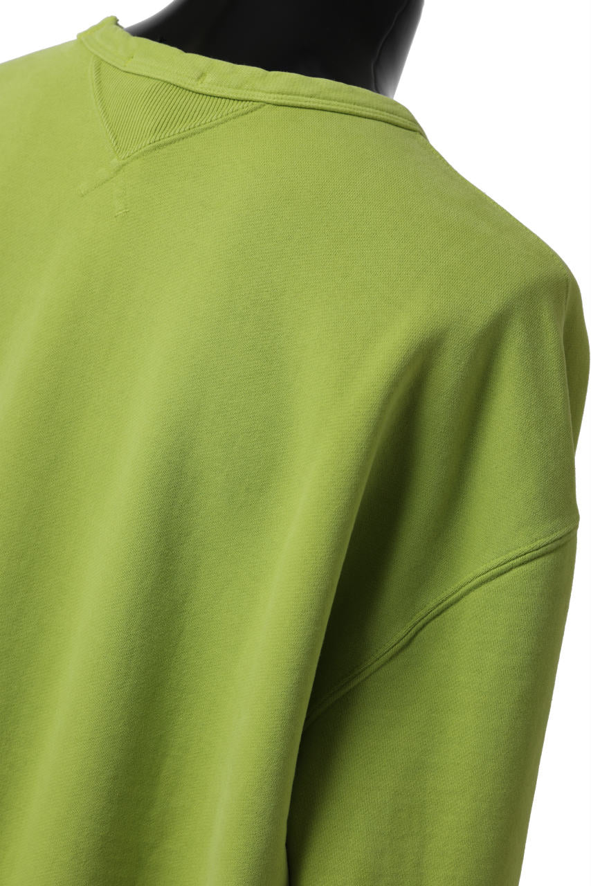 Load image into Gallery viewer, Ten c COTTON JERSEY SWEAT SHIRT / GARMENT DYED (LIME)