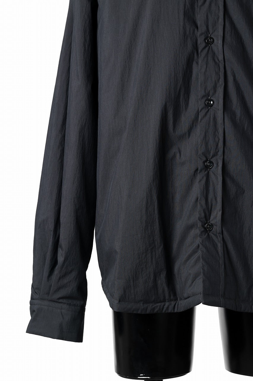 Ten c PADDED SHIRT / PIECE DYED COTTON/NYLON POPLIN (BLACK)