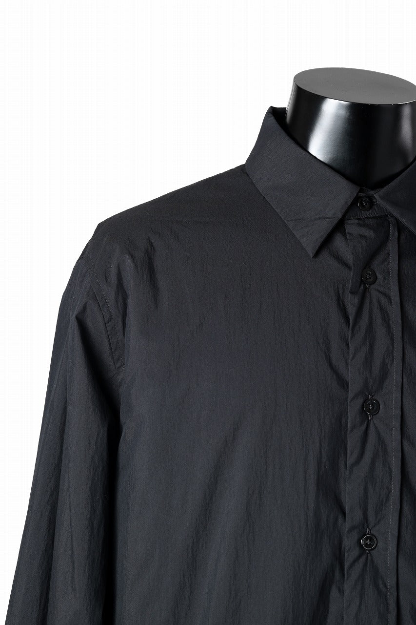 Ten c PADDED SHIRT / PIECE DYED COTTON/NYLON POPLIN (BLACK)