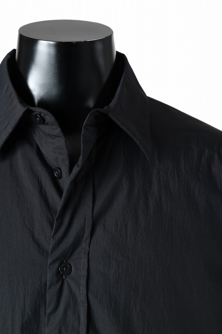 Ten c PADDED SHIRT / PIECE DYED COTTON/NYLON POPLIN (BLACK)