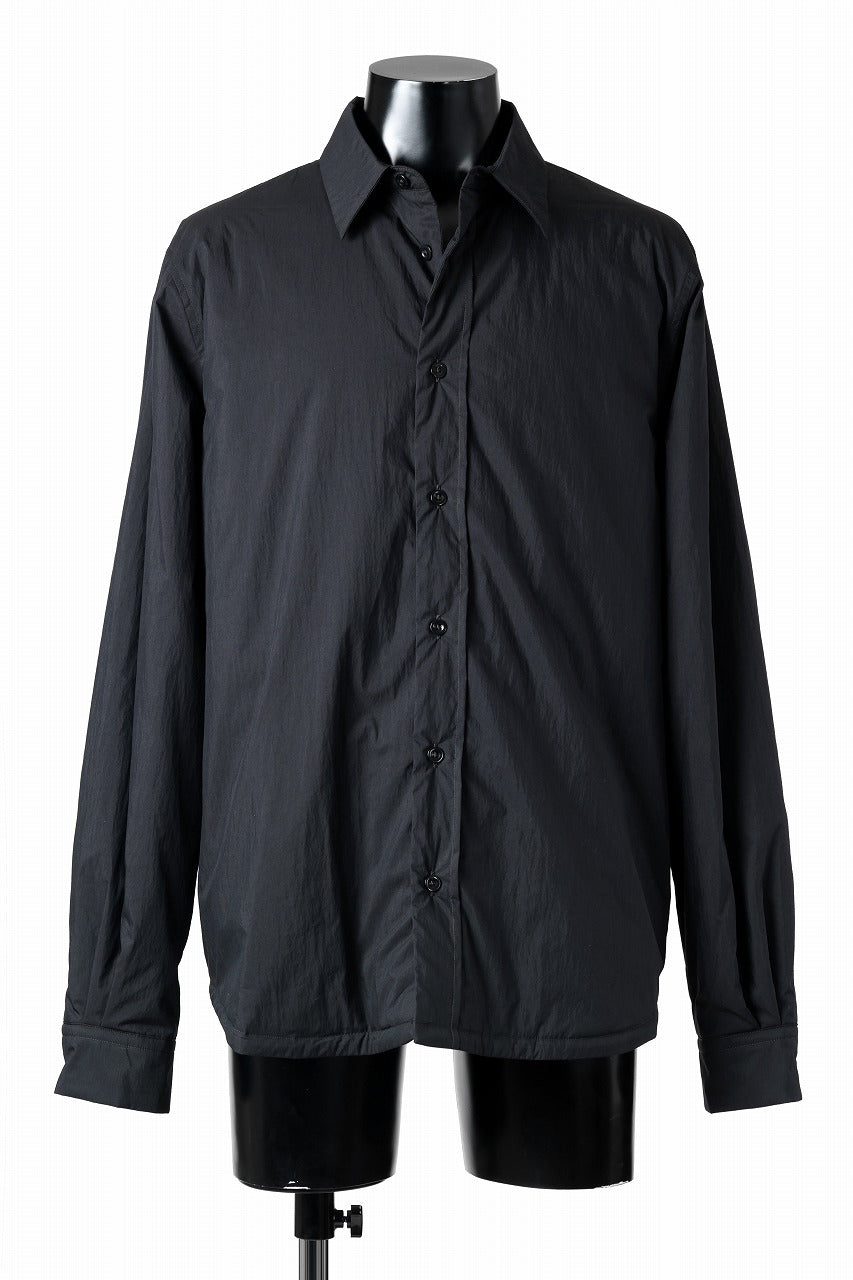 Ten c PADDED SHIRT / PIECE DYED COTTON/NYLON POPLIN (BLACK)