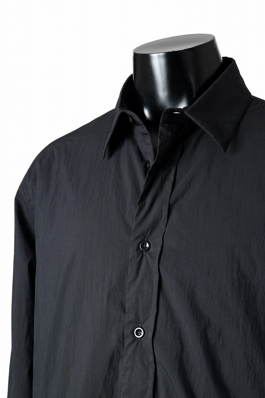 Ten c PADDED SHIRT / PIECE DYED COTTON/NYLON POPLIN (BLACK)