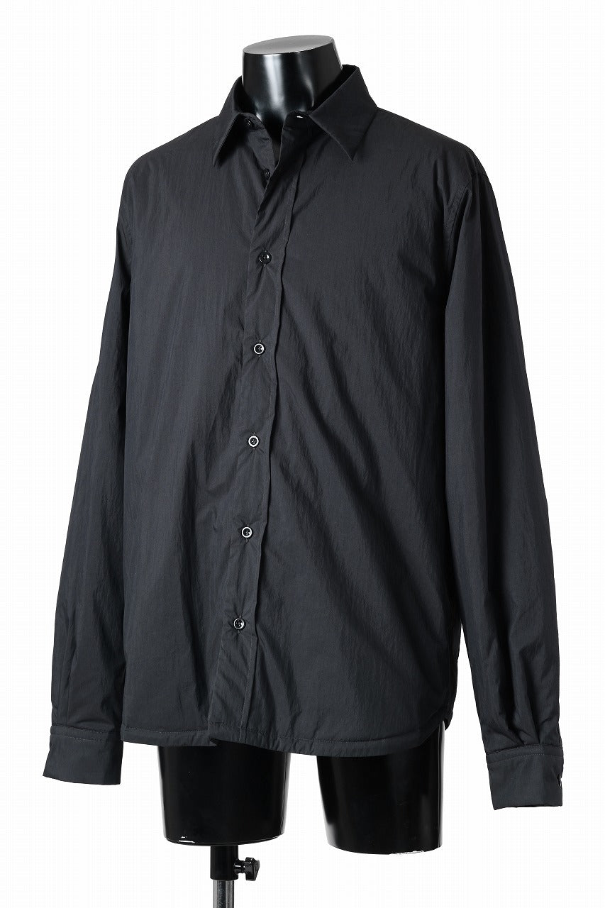 Ten c PADDED SHIRT / PIECE DYED COTTON/NYLON POPLIN (BLACK)