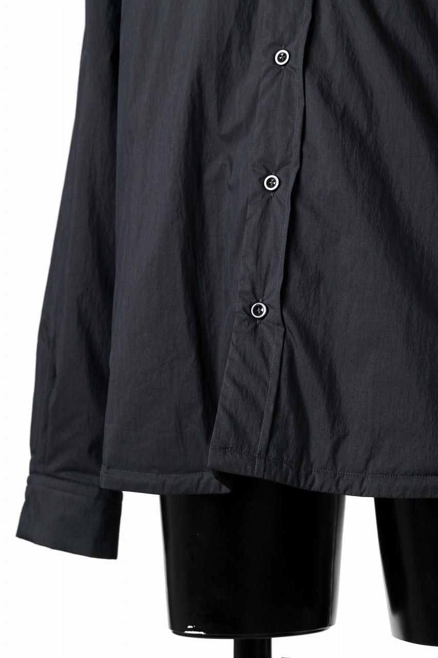 Ten c PADDED SHIRT / PIECE DYED COTTON/NYLON POPLIN (BLACK)