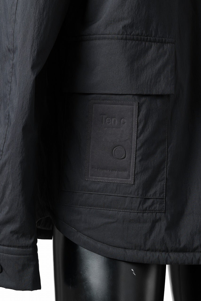 Ten c PADDED SHIRT / PIECE DYED COTTON/NYLON POPLIN (BLACK)