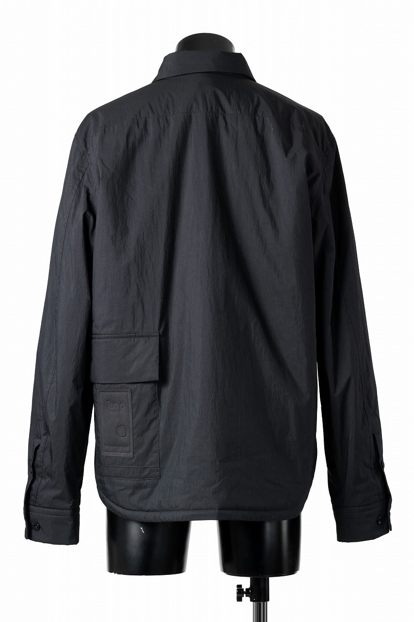 Ten c PADDED SHIRT / PIECE DYED COTTON/NYLON POPLIN (BLACK)