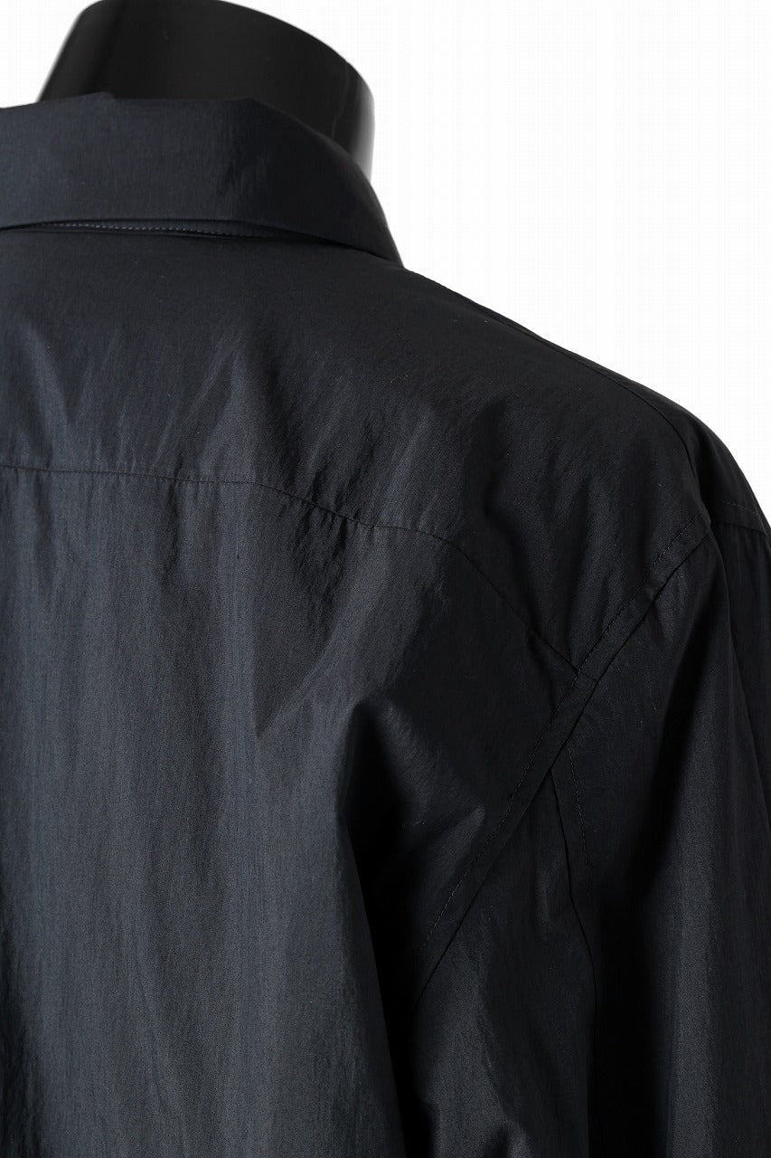 Ten c PADDED SHIRT / PIECE DYED COTTON/NYLON POPLIN (BLACK)