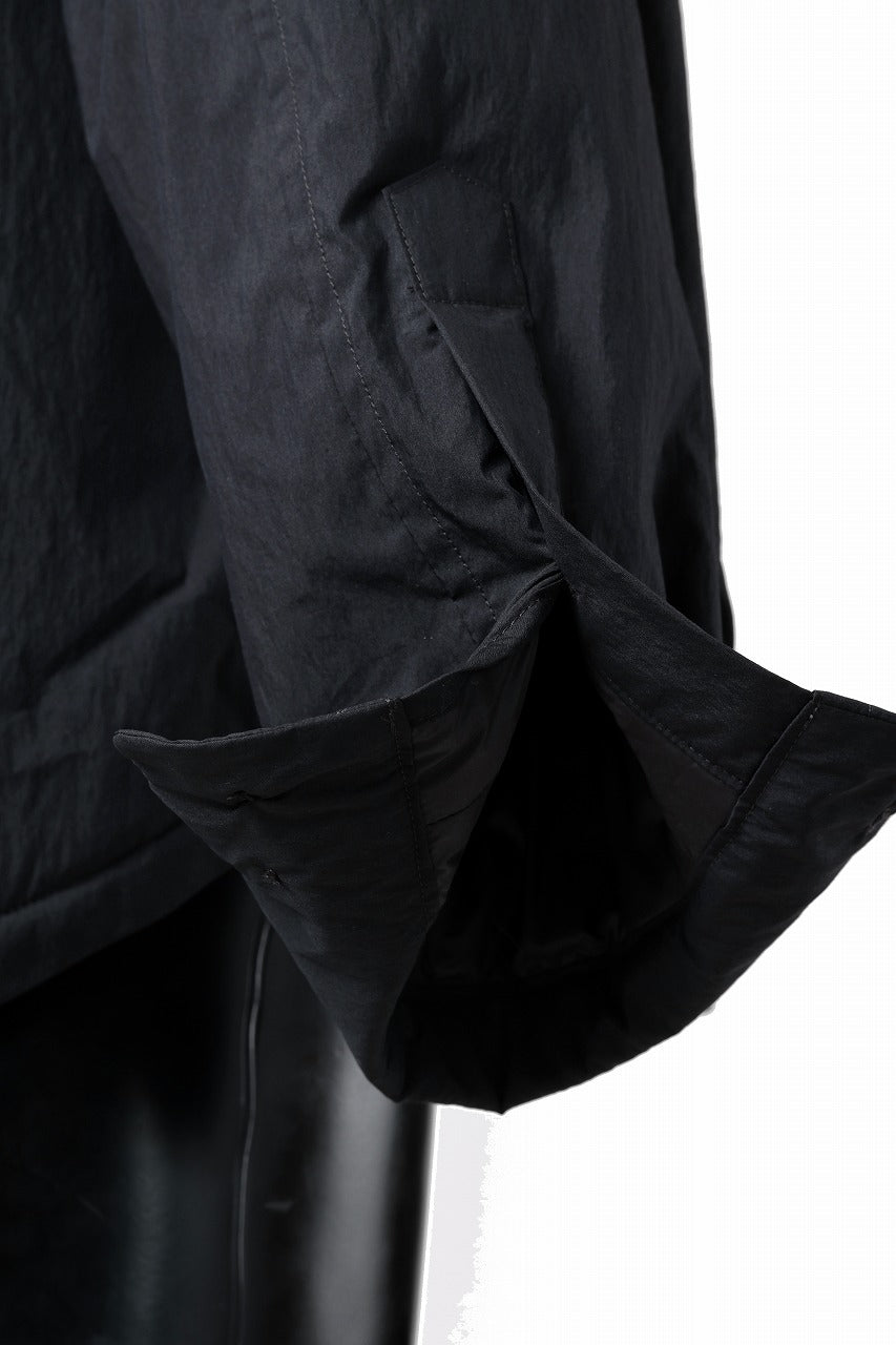 Ten c PADDED SHIRT / PIECE DYED COTTON/NYLON POPLIN (BLACK)