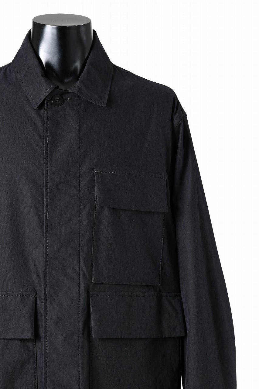 画像をギャラリービューアに読み込む, Ten c MIDLAYER FIELD JACKET / PIECE DYED CONYPE MICRO-FIBER (BLACK)