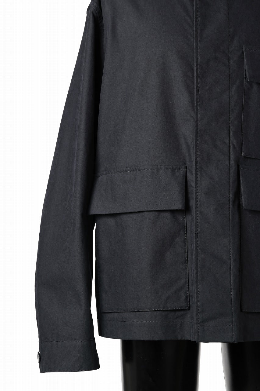 Ten c MIDLAYER FIELD JACKET / PIECE DYED CONYPE MICRO-FIBER (BLACK)