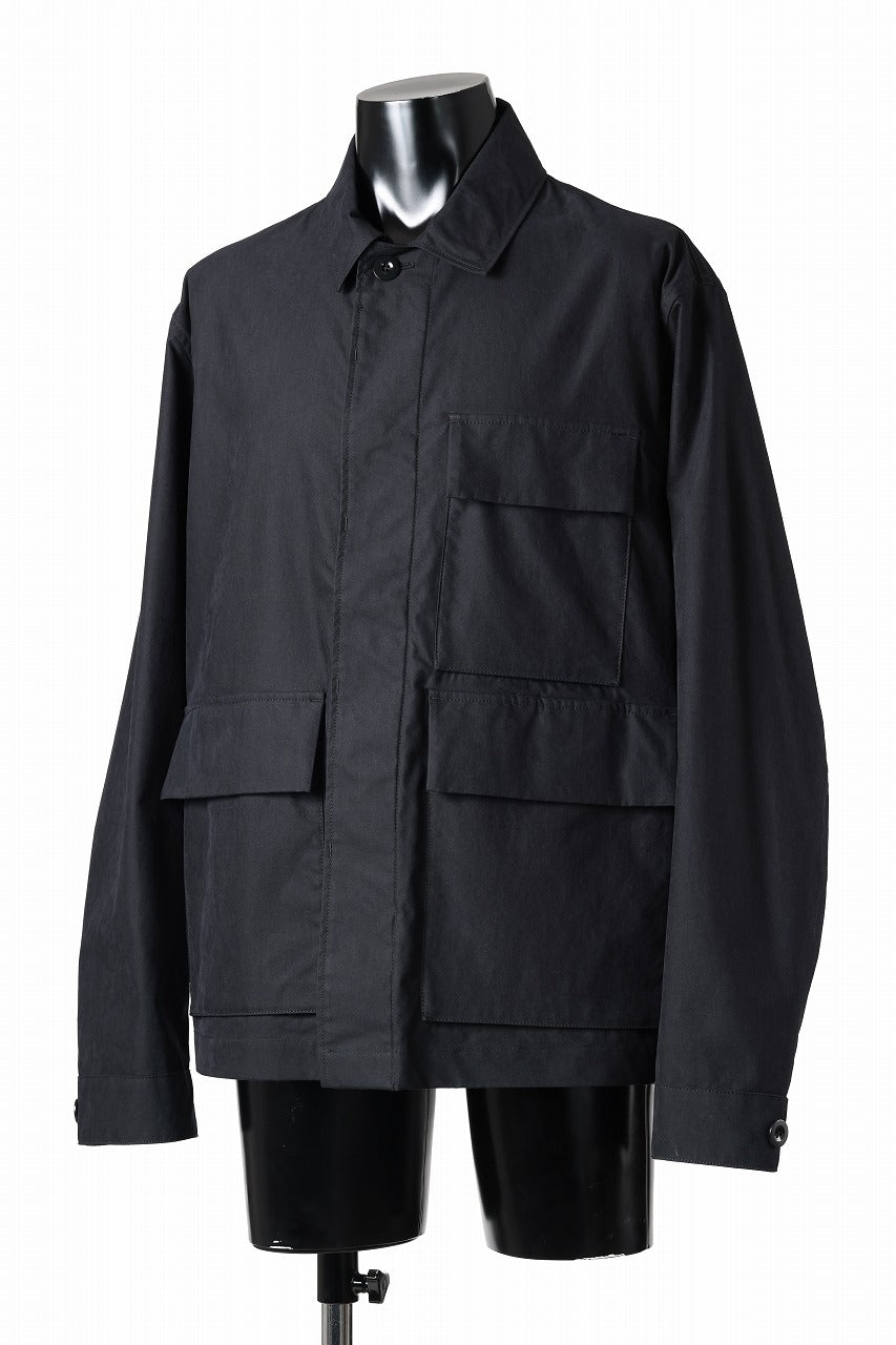 Ten c MIDLAYER FIELD JACKET / PIECE DYED CONYPE MICRO-FIBER (BLACK)