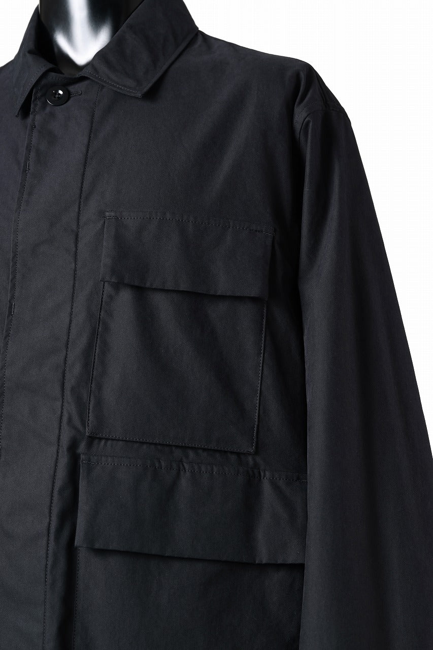 Ten c MIDLAYER FIELD JACKET / PIECE DYED CONYPE MICRO-FIBER (BLACK)