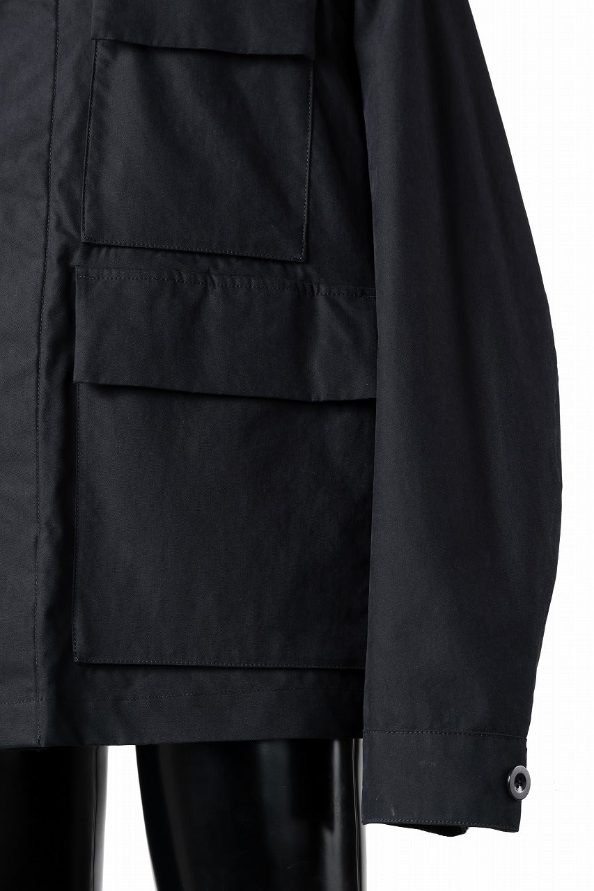 Ten c MIDLAYER FIELD JACKET / PIECE DYED CONYPE MICRO-FIBER (BLACK)