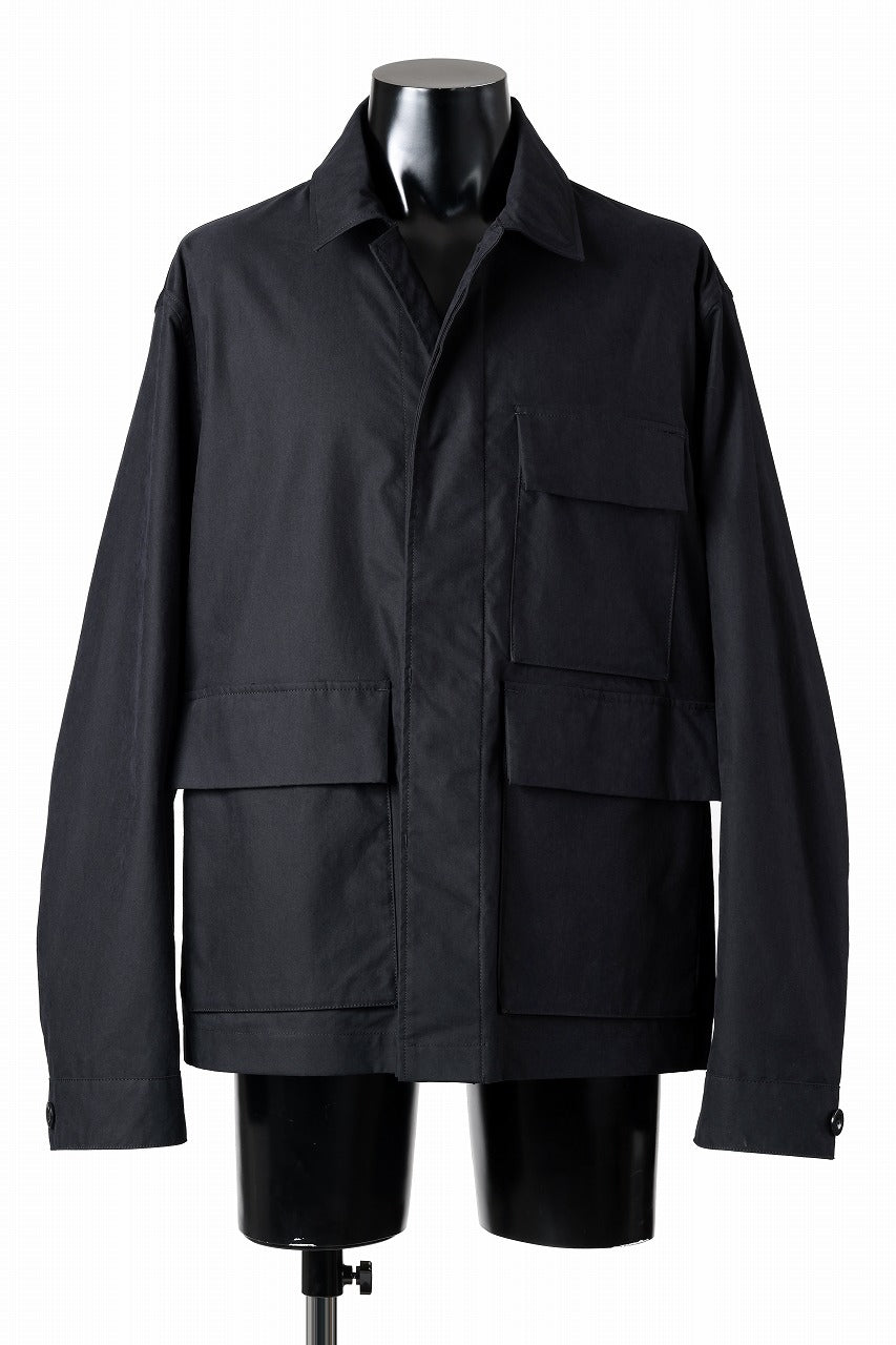 Ten c MIDLAYER FIELD JACKET / PIECE DYED CONYPE MICRO-FIBER (BLACK)