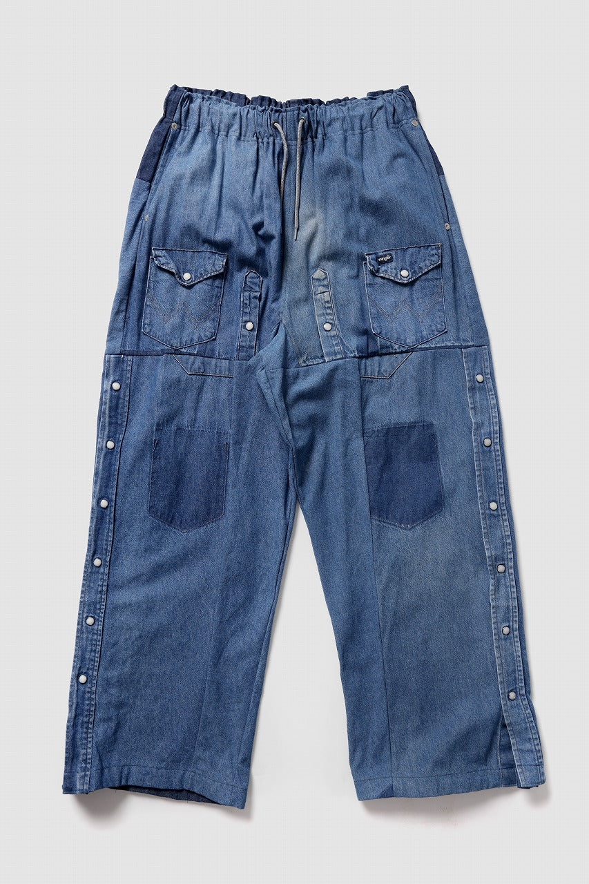 Load image into Gallery viewer, CHANGES LOOSEY REMAKE PANTS  / MADE BY VTG Wrangler SHIRT (INDIGO #B)