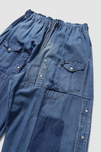 Load image into Gallery viewer, CHANGES LOOSEY REMAKE PANTS  / MADE BY VTG Wrangler SHIRT (INDIGO #B)