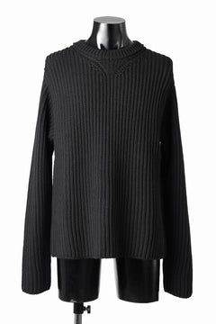 Load image into Gallery viewer, Ten c RIB SWEATER / MERINO WOOL EXTRA FINE (BLACK)