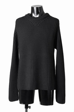 Load image into Gallery viewer, Ten c RIB SWEATER / MERINO WOOL EXTRA FINE (BLACK)