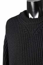 Load image into Gallery viewer, Ten c RIB SWEATER / MERINO WOOL EXTRA FINE (BLACK)