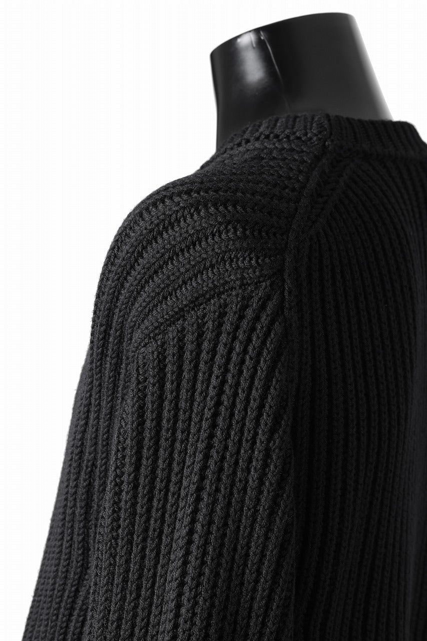 画像をギャラリービューアに読み込む, Ten c RIB SWEATER / MERINO WOOL EXTRA FINE (BLACK)