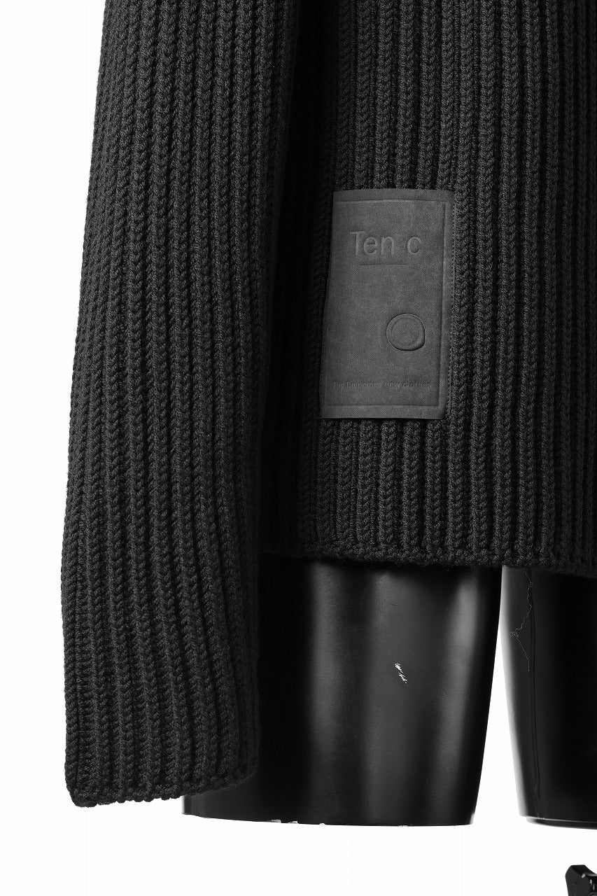 Ten c RIB SWEATER / MERINO WOOL EXTRA FINE (BLACK)