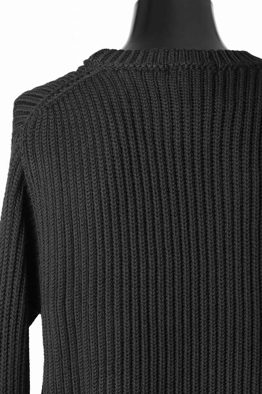 Ten c RIB SWEATER / MERINO WOOL EXTRA FINE (BLACK)