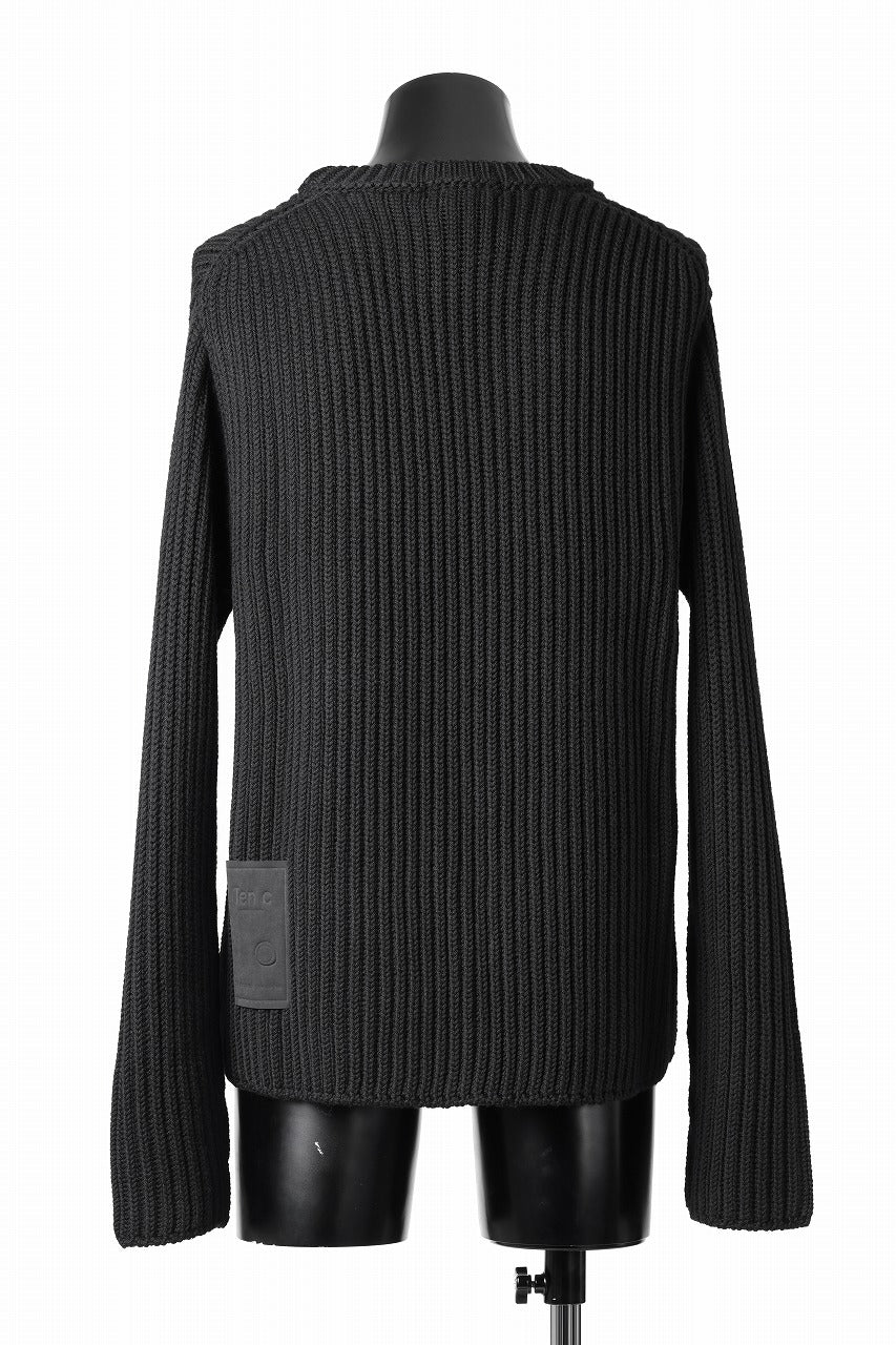 Ten c RIB SWEATER / MERINO WOOL EXTRA FINE (BLACK)