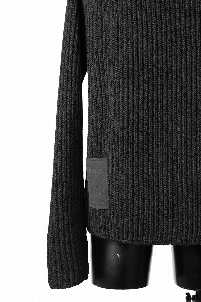 Ten c RIB SWEATER / MERINO WOOL EXTRA FINE (BLACK)