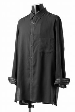 Load image into Gallery viewer, Y&#39;s for men DOUBLE STITCH SHIRT / CELLULOSE LAWN (BLACK)