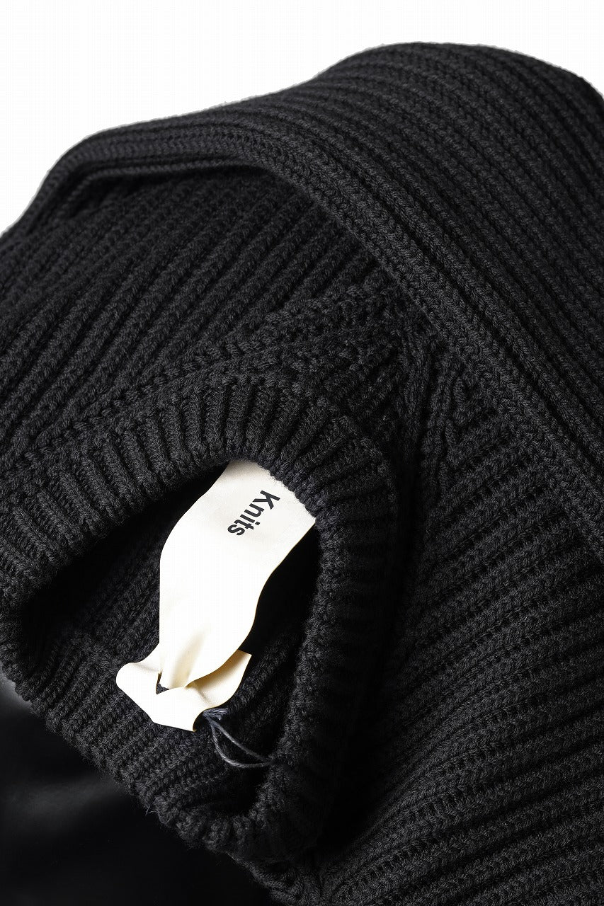 画像をギャラリービューアに読み込む, Ten c RIB SWEATER / MERINO WOOL EXTRA FINE (BLACK)