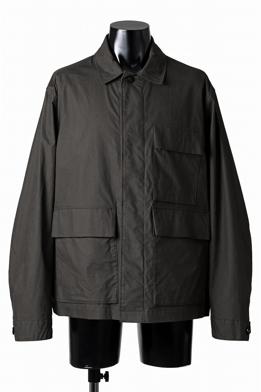 Load image into Gallery viewer, Ten c MIDLAYER FIELD JACKET / PIECE DYED CONYPE MICRO-FIBER (DARK OLIVE)