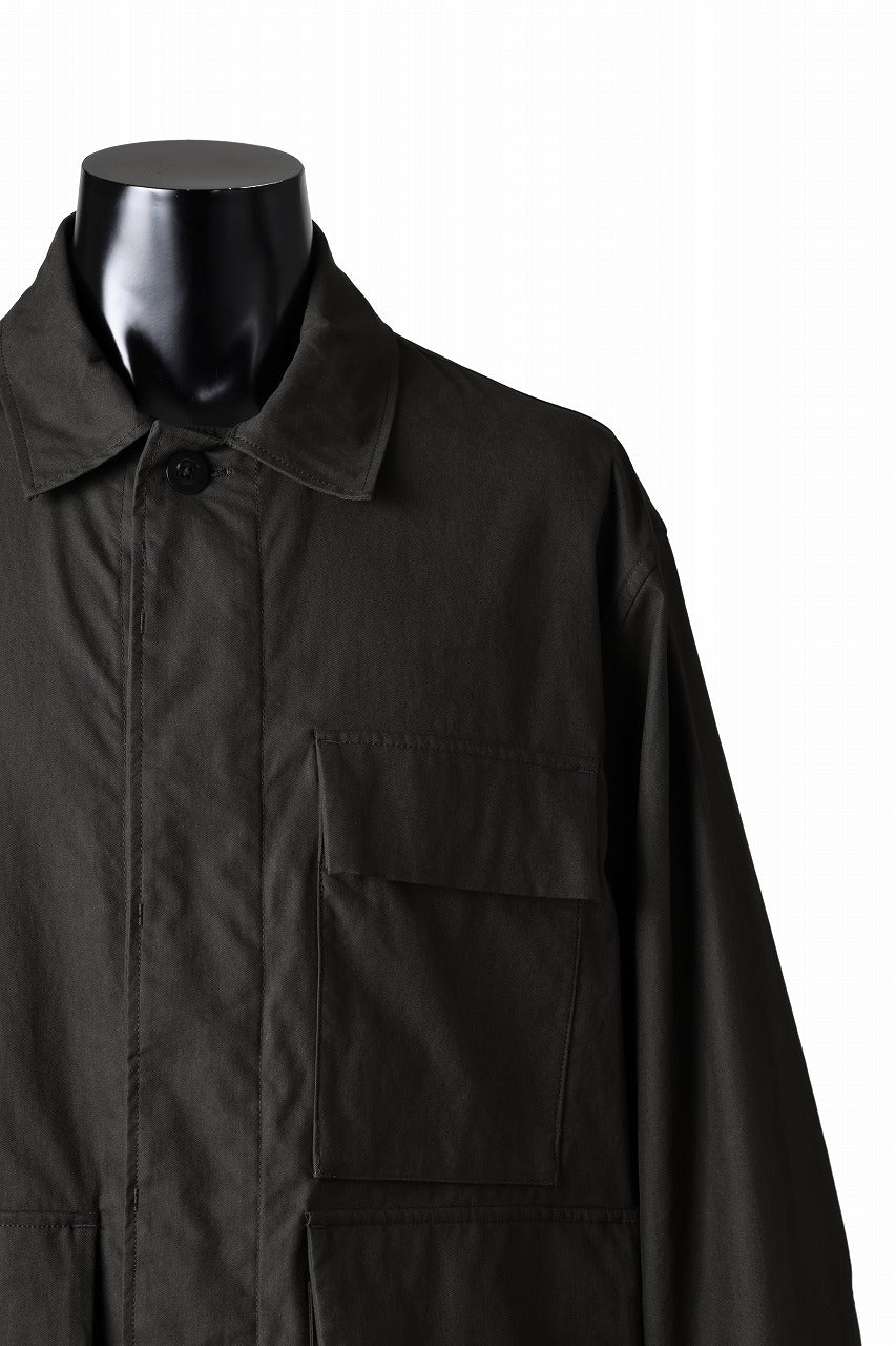 Load image into Gallery viewer, Ten c MIDLAYER FIELD JACKET / PIECE DYED CONYPE MICRO-FIBER (DARK OLIVE)