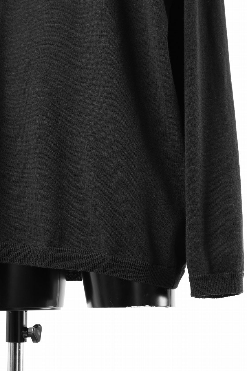 Load image into Gallery viewer, Y&#39;s for men ROUND NECK L/S KNIT TOPS / 12G PLAIN STITCH COLIRA (BLACK)