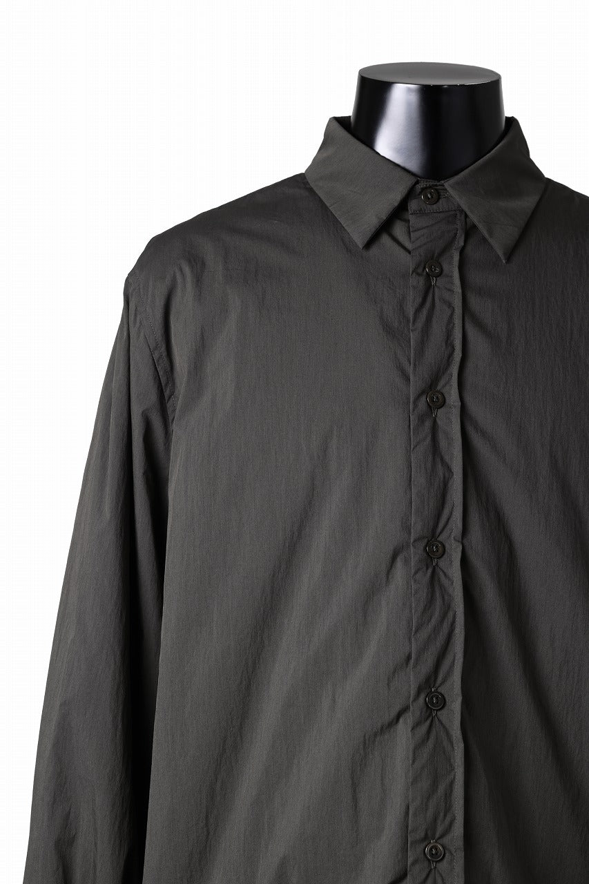 Ten c PADDED SHIRT / PIECE DYED COTTON/NYLON POPLIN (DARK GREEN)