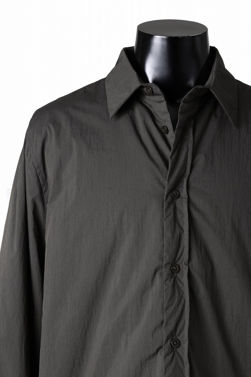 Ten c PADDED SHIRT / PIECE DYED COTTON/NYLON POPLIN (DARK GREEN)