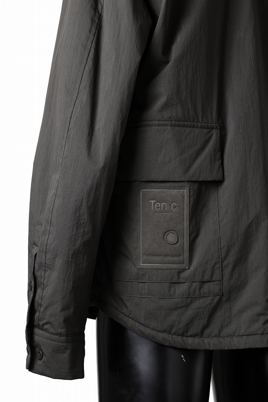 Load image into Gallery viewer, Ten c PADDED SHIRT / PIECE DYED COTTON/NYLON POPLIN (DARK GREEN)