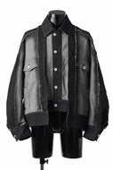 Feng Chen Wang RAW EDGE PATCHWORK DENIM JACKET (BLACK)