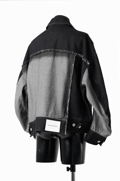 Load image into Gallery viewer, Feng Chen Wang RAW EDGE PATCHWORK DENIM JACKET (BLACK)