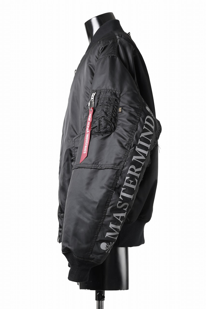 MASTERMIND WORLD x ALPHA INDUSTRIES REVERSIBLE MA-1 JACKET (BLACK)