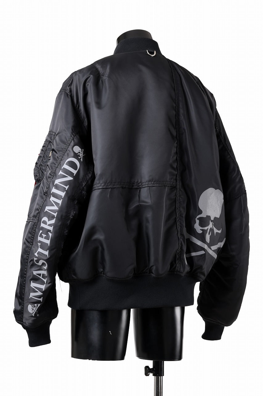 MASTERMIND WORLD x ALPHA INDUSTRIES REVERSIBLE MA-1 JACKET (BLACK)