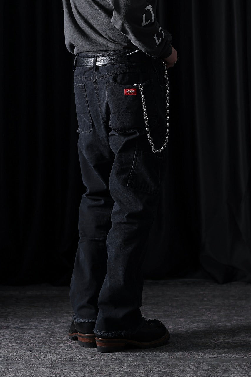画像をギャラリービューアに読み込む, CHANGES x LOOM exclusive REMAKE REGULAR FIT CARPENTER PANTS / VINTAGE DUCK FABRIC (STONE WASHED) (BLACK #F)