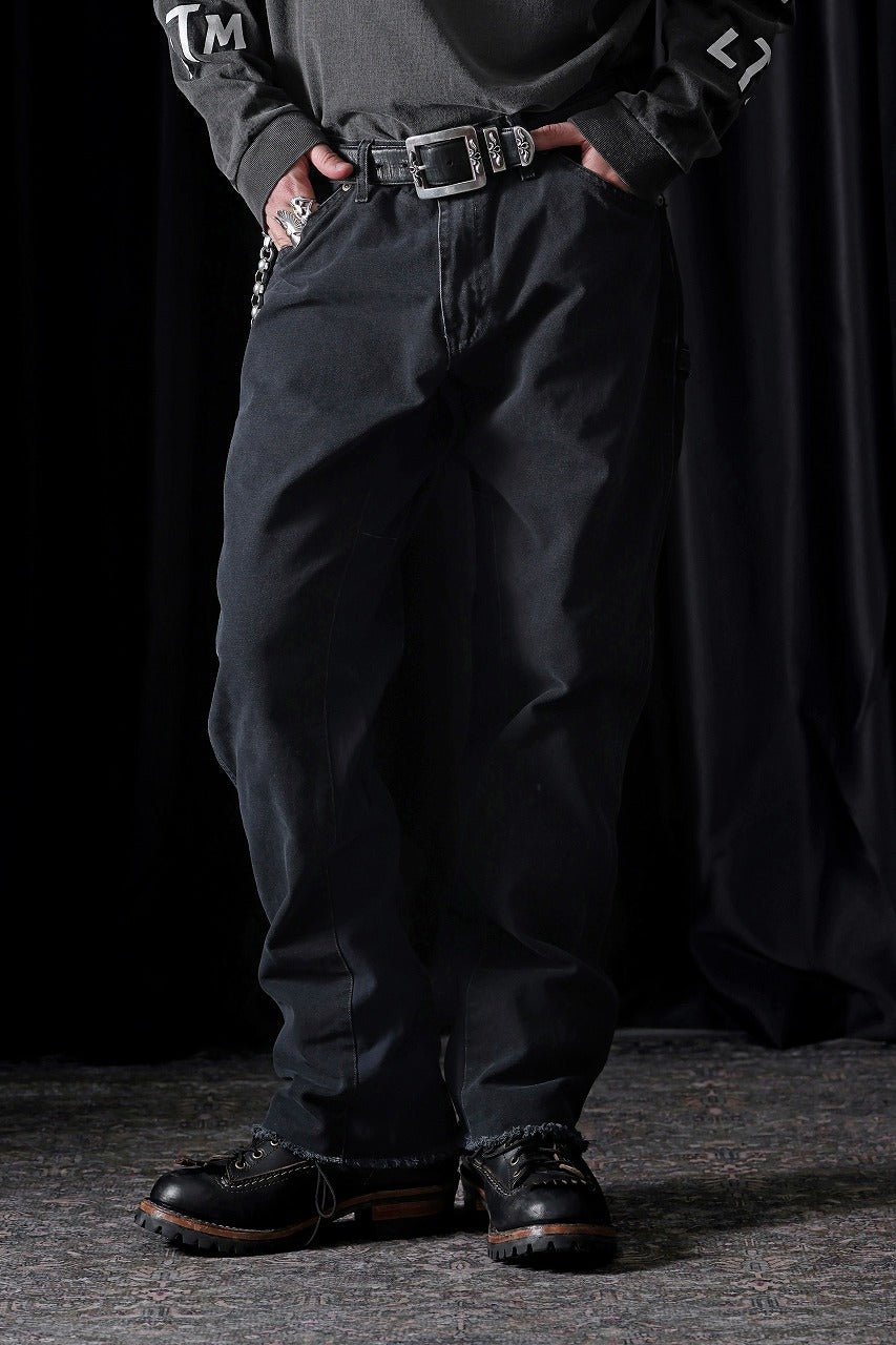 画像をギャラリービューアに読み込む, CHANGES x LOOM exclusive REMAKE REGULAR FIT CARPENTER PANTS / VINTAGE DUCK FABRIC (STONE WASHED) (BLACK #E)