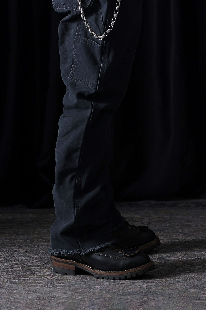 画像をギャラリービューアに読み込む, CHANGES x LOOM exclusive REMAKE REGULAR FIT CARPENTER PANTS / VINTAGE DUCK FABRIC (STONE WASHED) (BLACK #F)