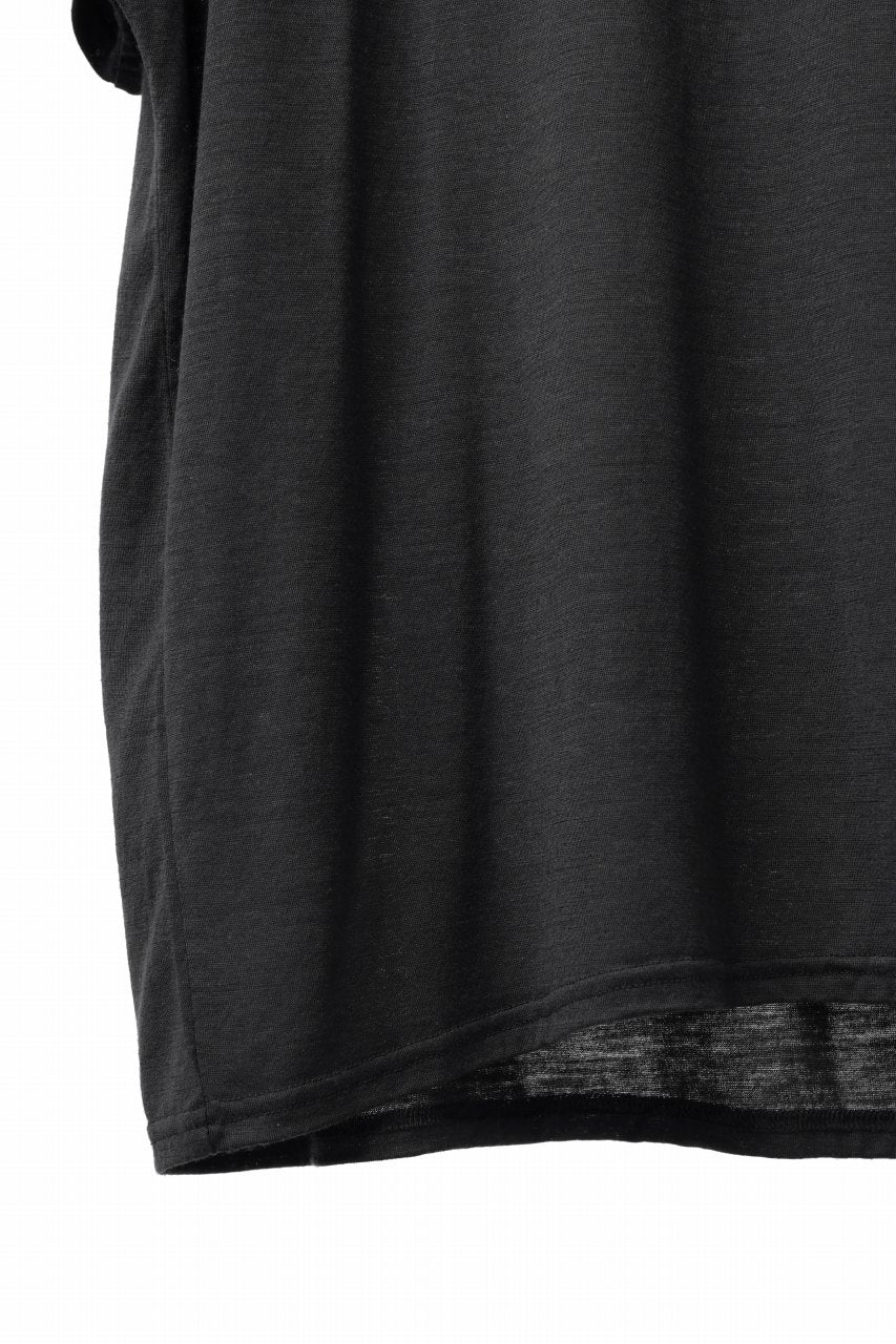 Load image into Gallery viewer, COLINA DOLMAN S/S TEE / SUPER 120s WASHABLE WOOL JERSEY (DARKNESS)