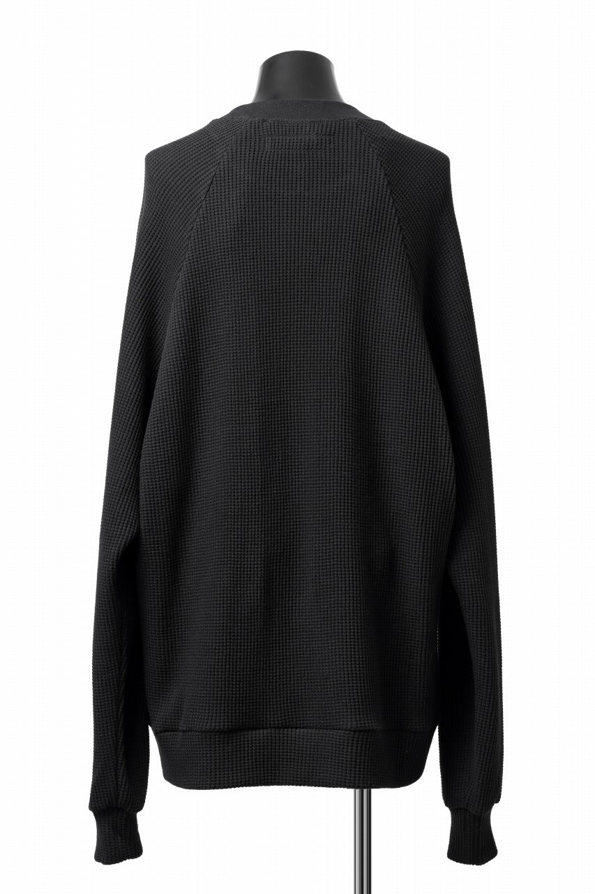 A.F ARTEFACT OVER SIZED DOLMAN LONG PULL OVER / WAFFLE COTTON JERSEY (BLACK)